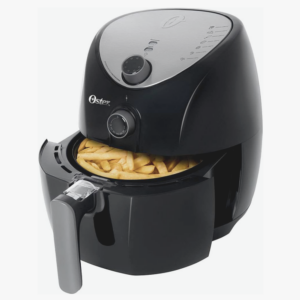Fritadeira elétrica Oster Multifuncional sem óleo, 110V, cor preta, potência de 1500W, modelo CKSTAF631. Ideal para receitas crocantes e saudáveis com tecnologia de ar quente