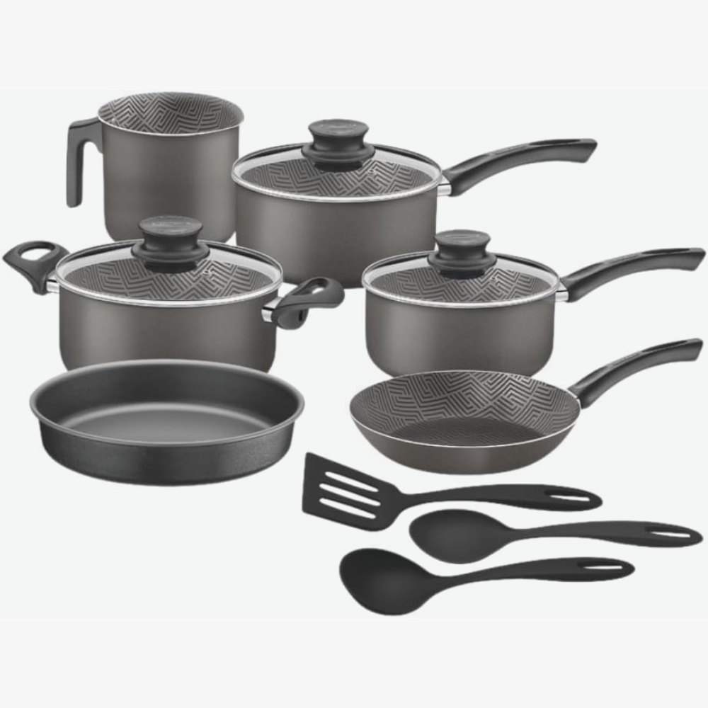 Jogo de Panelas Tramontina Paris 9 Peças em alumínio com revestimento antiaderente Starflon Max, em cores vibrantes, ideal para cozinhas modernas